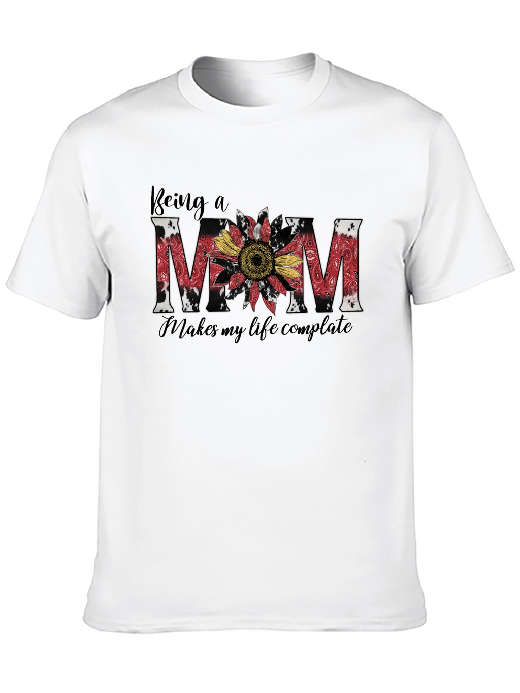 Being A Mom Sunflower Graphic T-Shirt