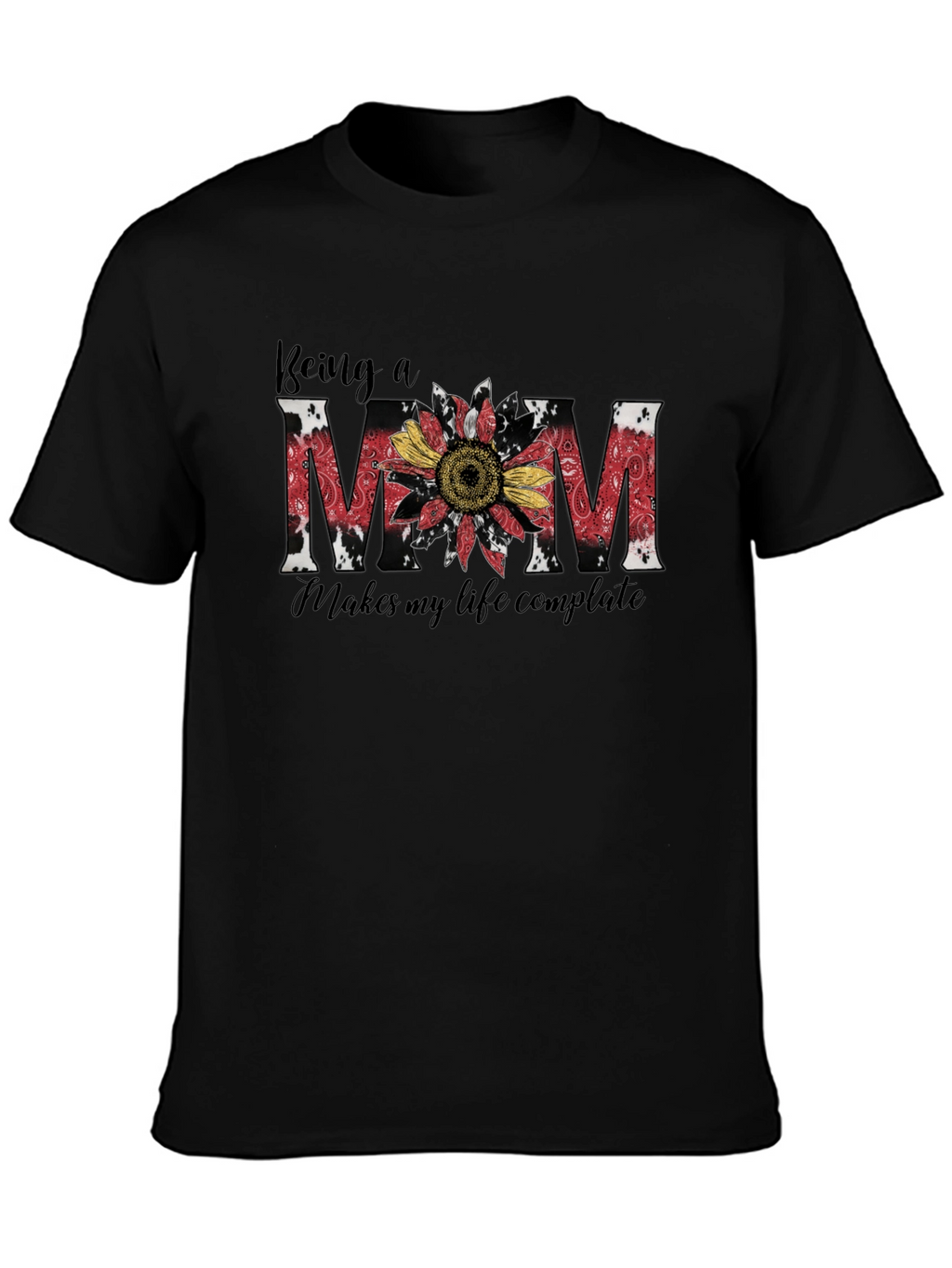 Being A Mom Sunflower Graphic T-Shirt