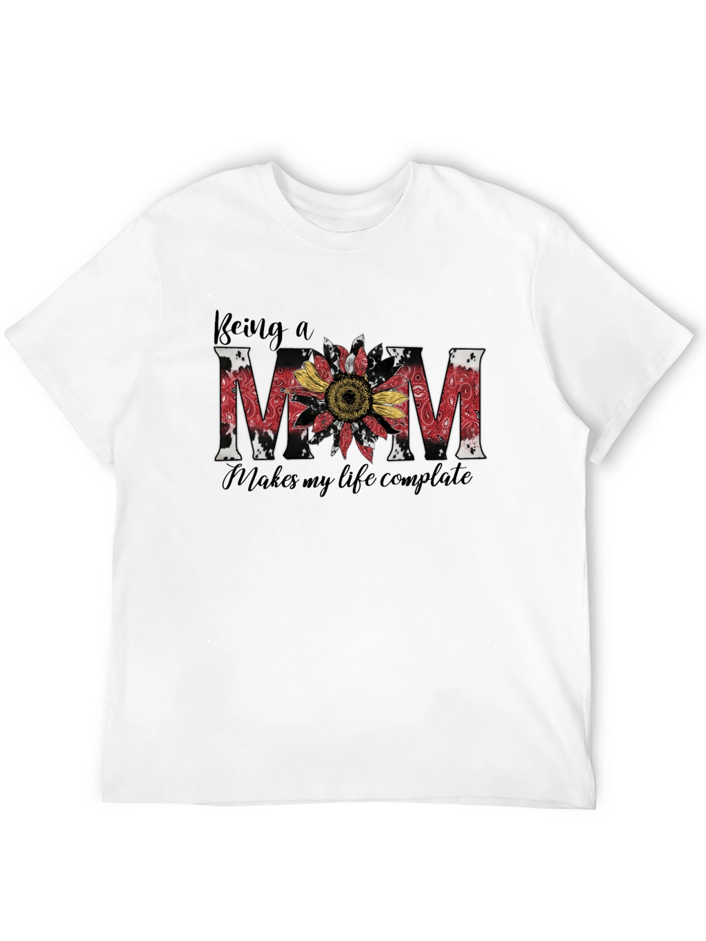 Being A Mom Sunflower Graphic T-Shirt