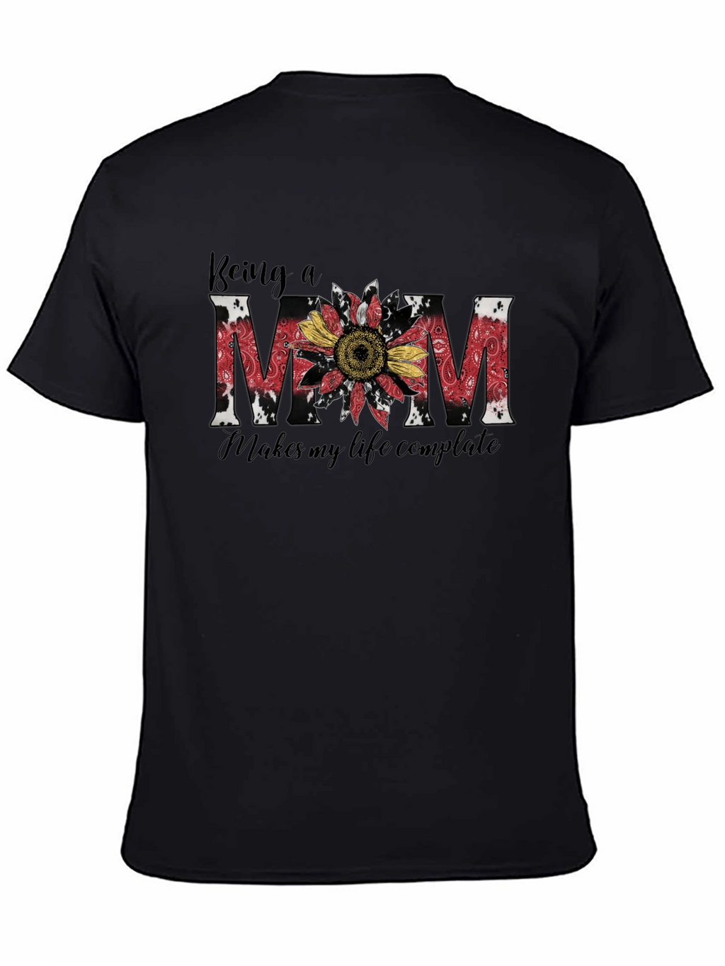 Being A Mom Sunflower Graphic T-Shirt
