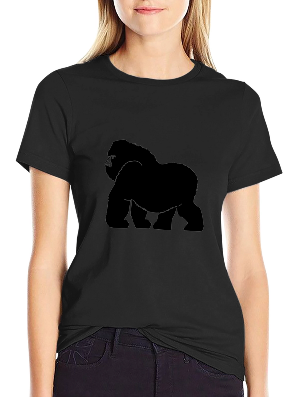 Gorilla Graphic T-Shirt - Black Crew Neck