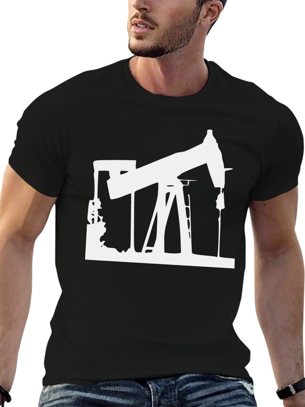 Oil Rig Graphic Tee - Black