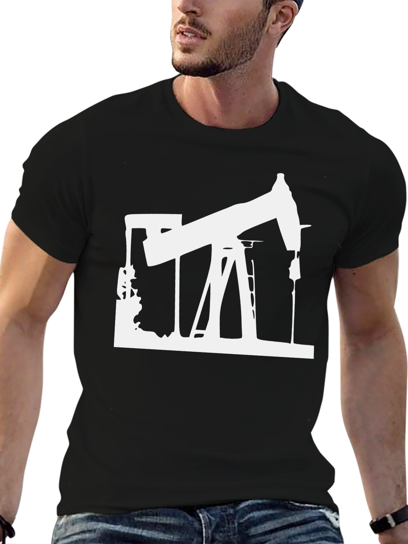 Oil Rig Graphic Tee - Black