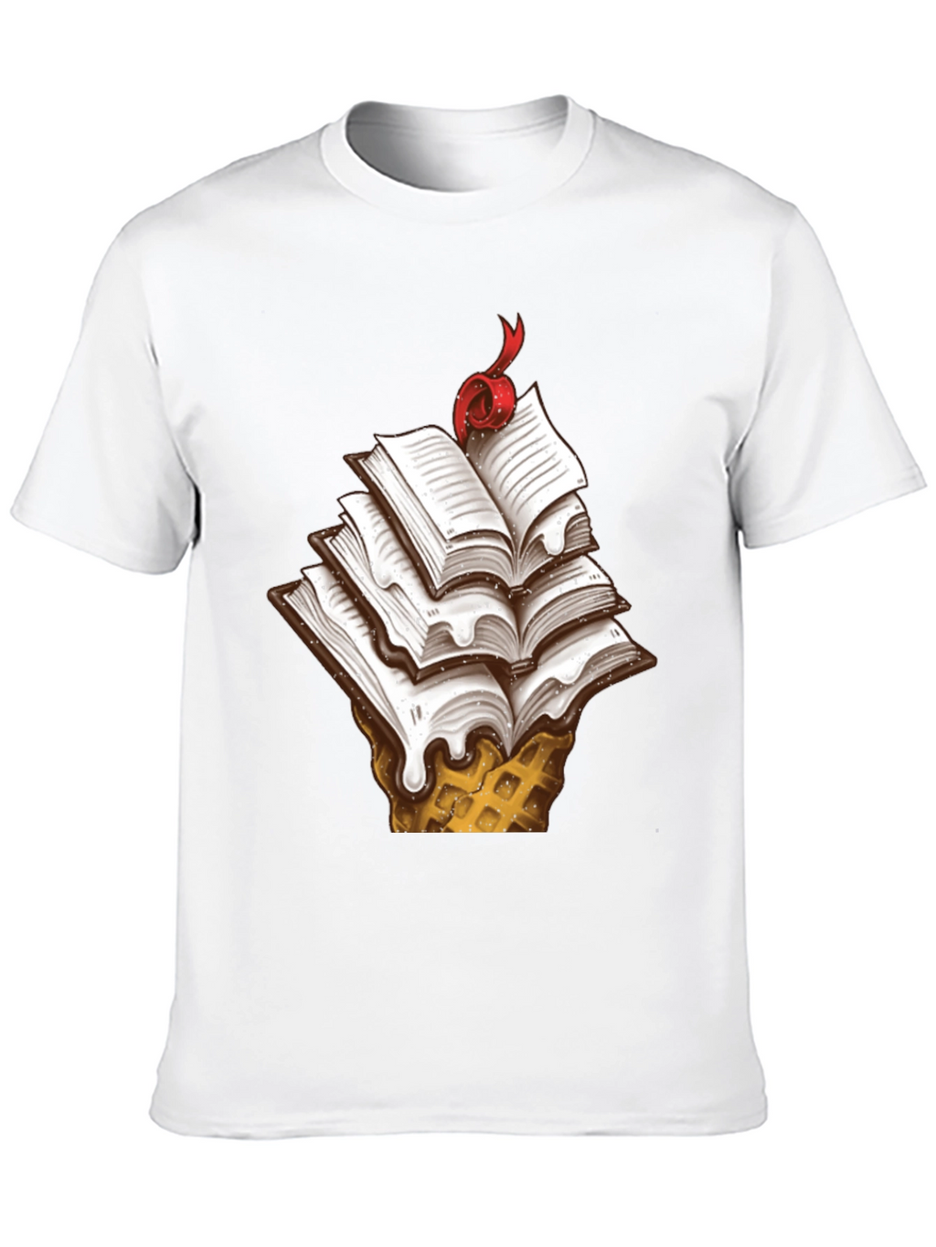 Book Ice Cream Cone Graphic Tee