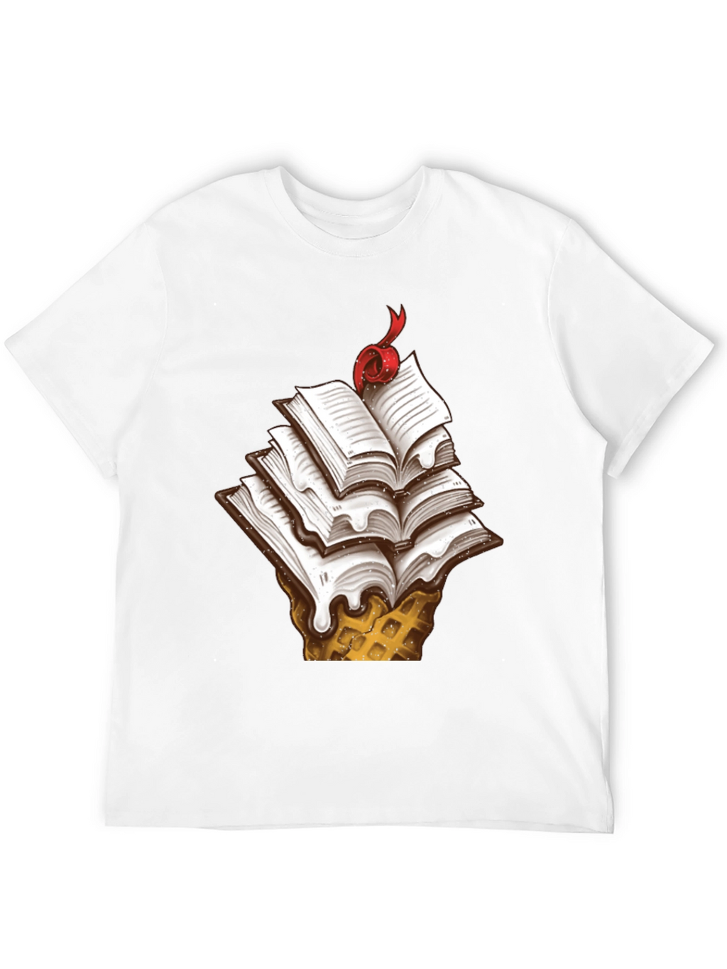 Book Ice Cream Cone Graphic Tee