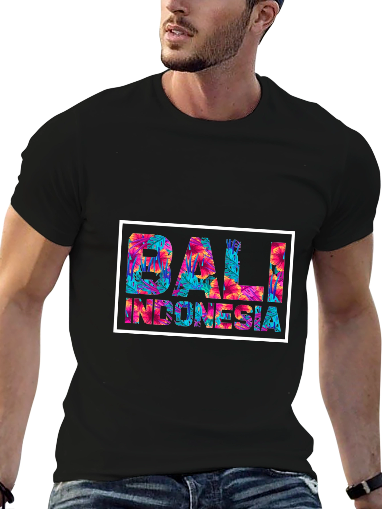 Bali Indonesia Floral Graphic Tee