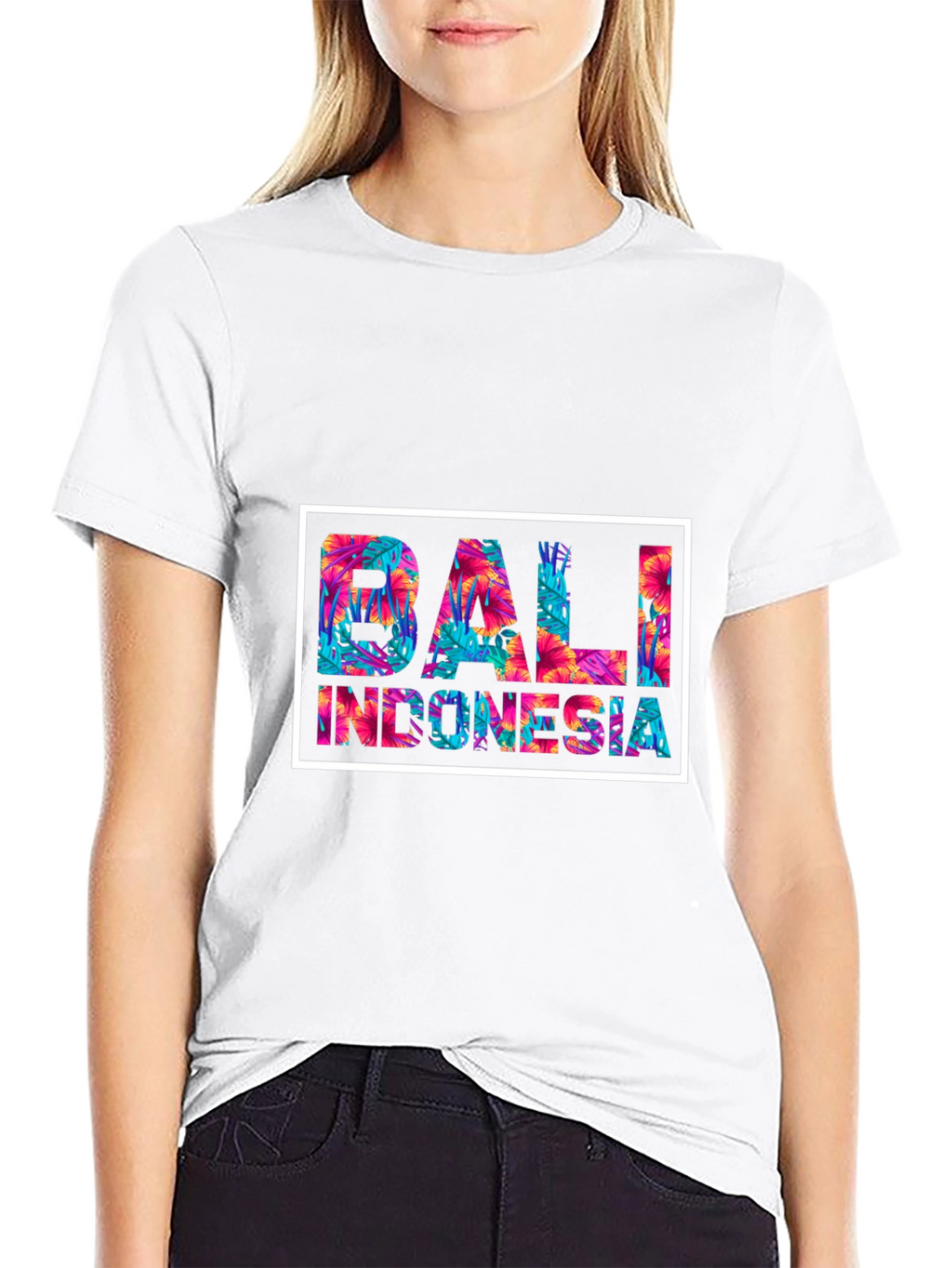 Bali Indonesia Floral Graphic Tee