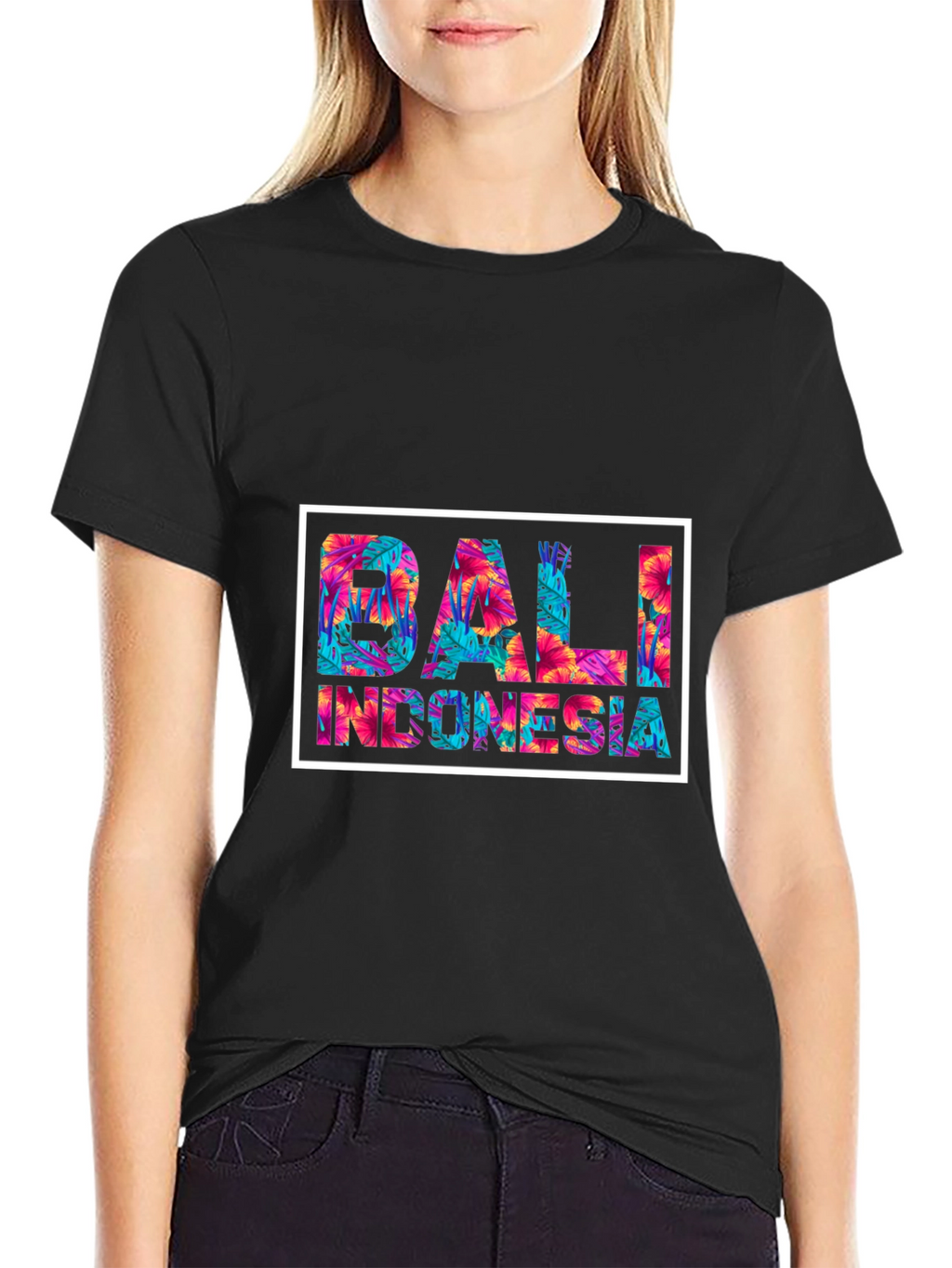 Bali Indonesia Floral Graphic Tee
