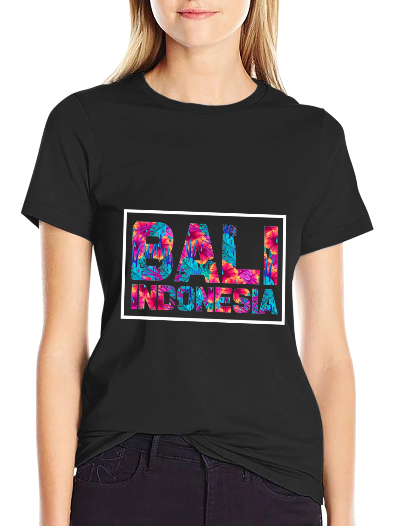 Bali Indonesia Floral Graphic Tee