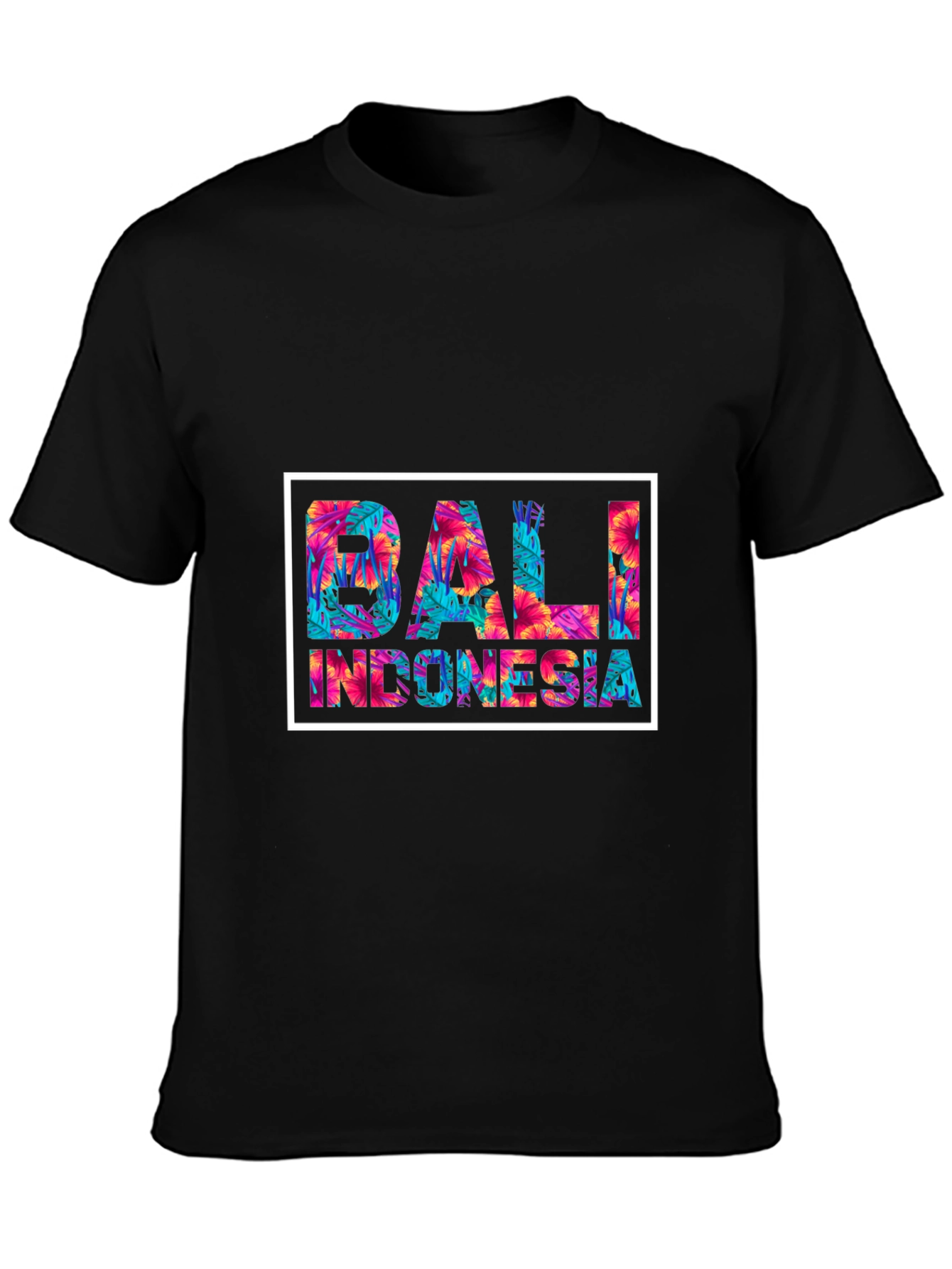 Bali Indonesia Floral Graphic Tee