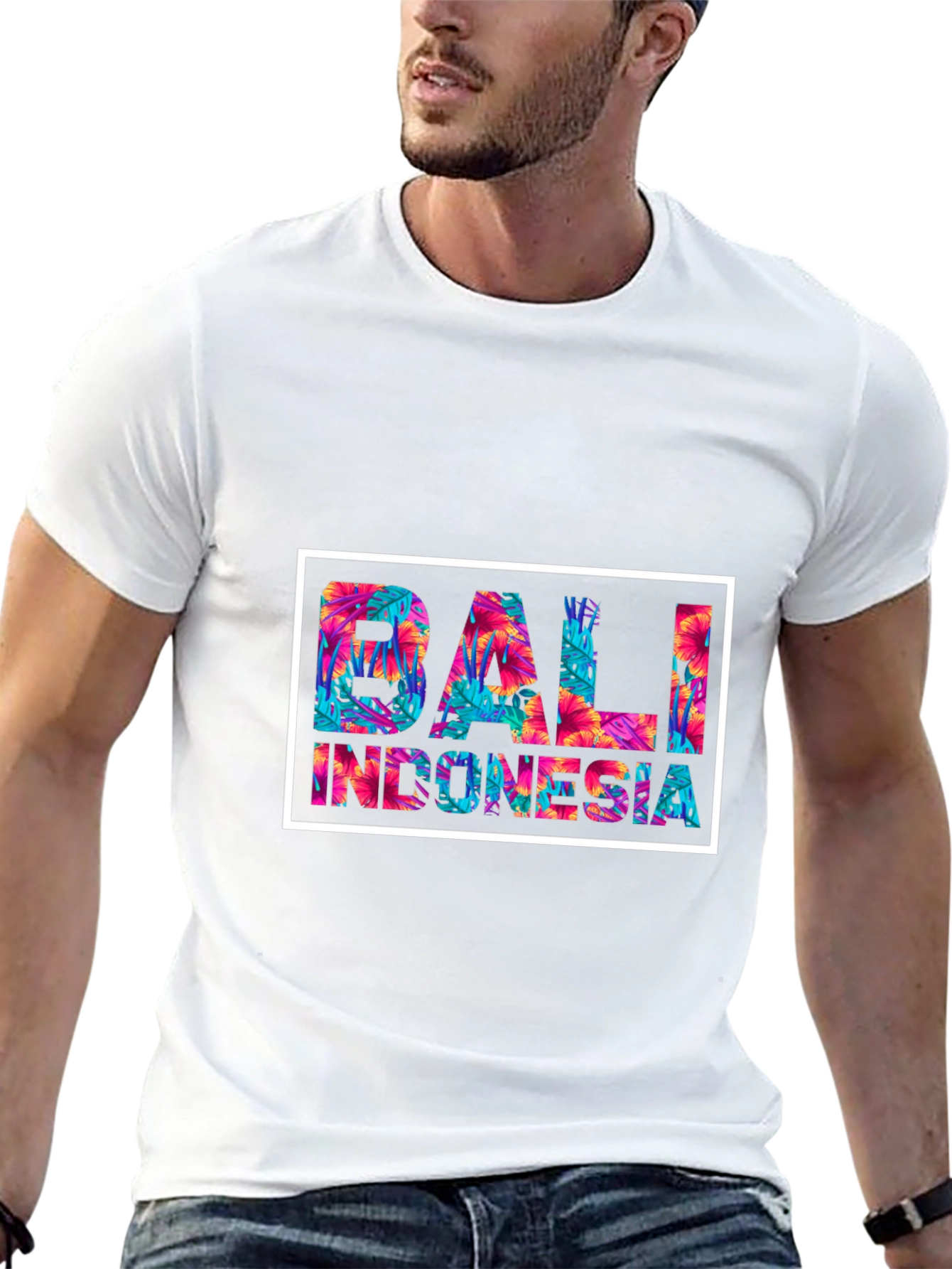 Bali Indonesia Floral Graphic Tee
