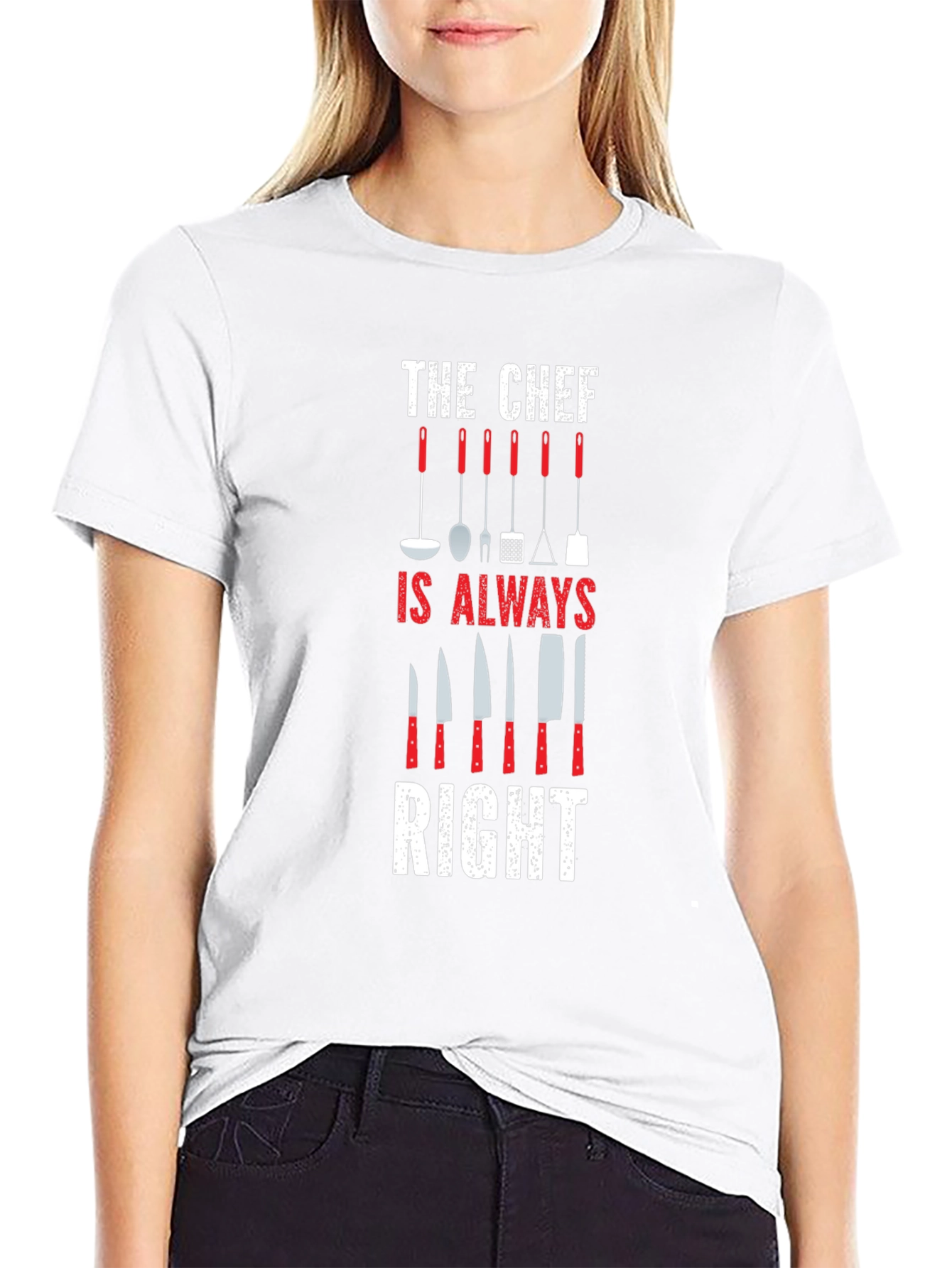 Chef Always Right Graphic Print T-Shirt