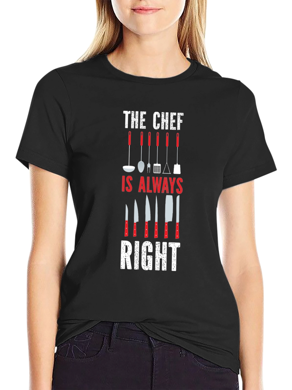 Chef Always Right Graphic Print T-Shirt
