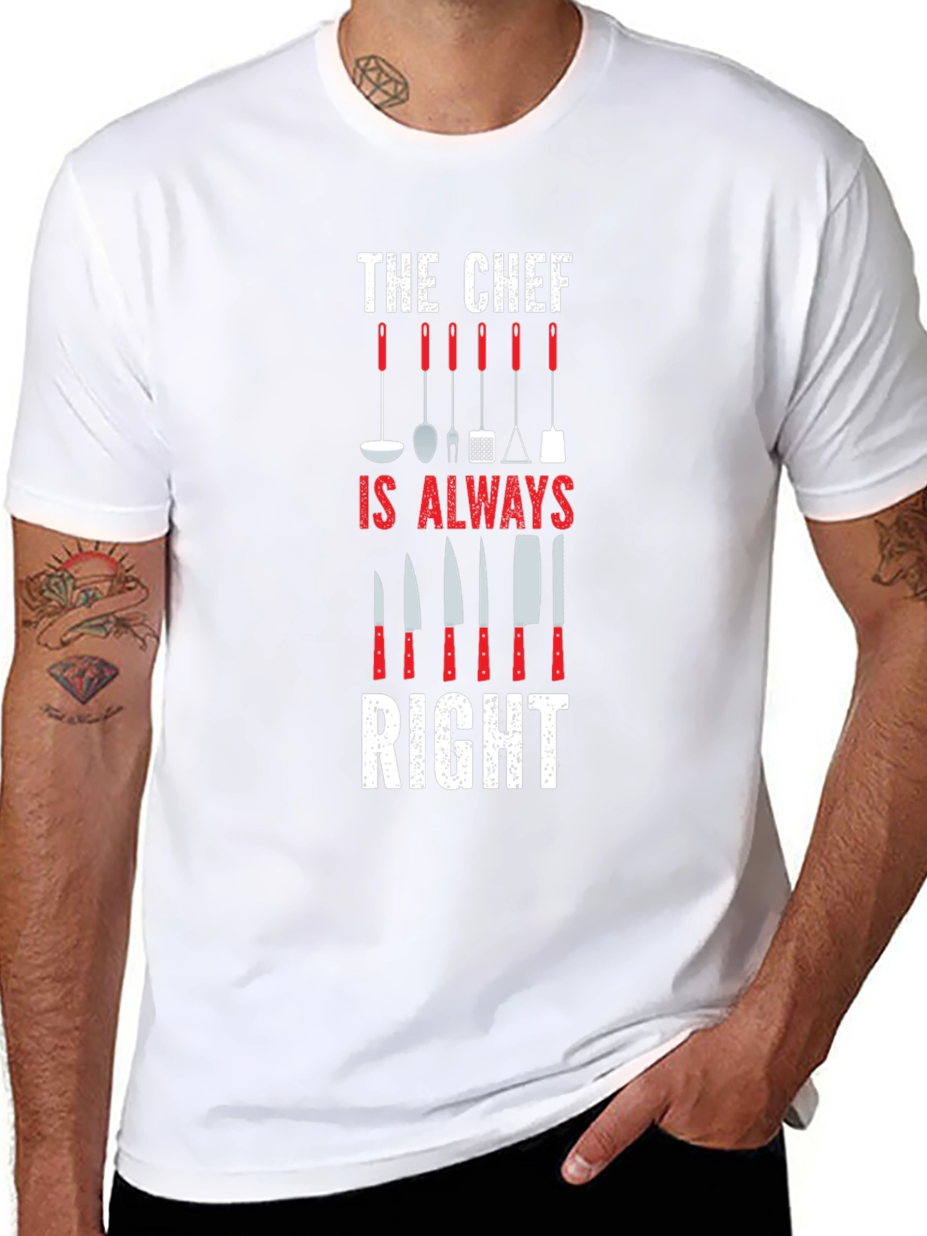 Chef Always Right Graphic Print T-Shirt
