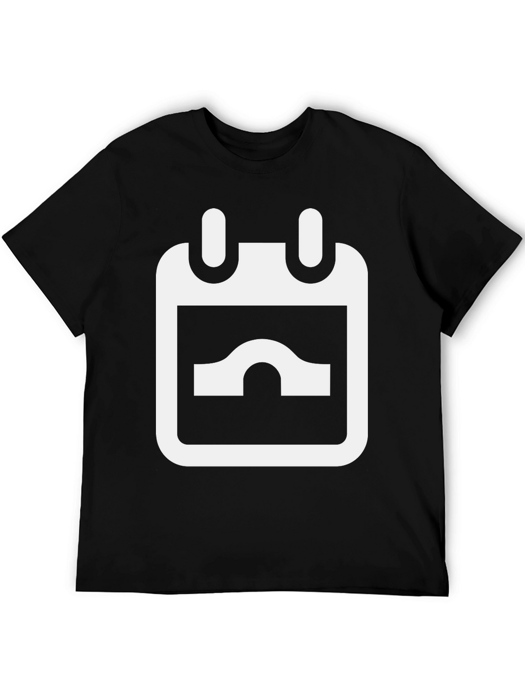 Black T-Shirt with White Calendar Graphic