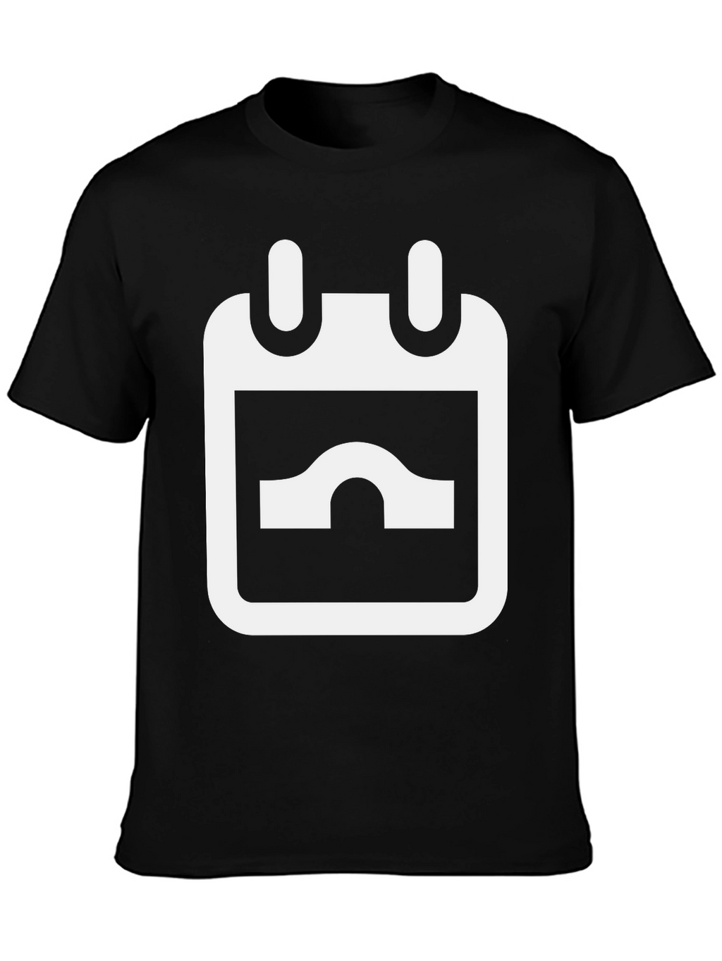 Black T-Shirt with White Calendar Graphic