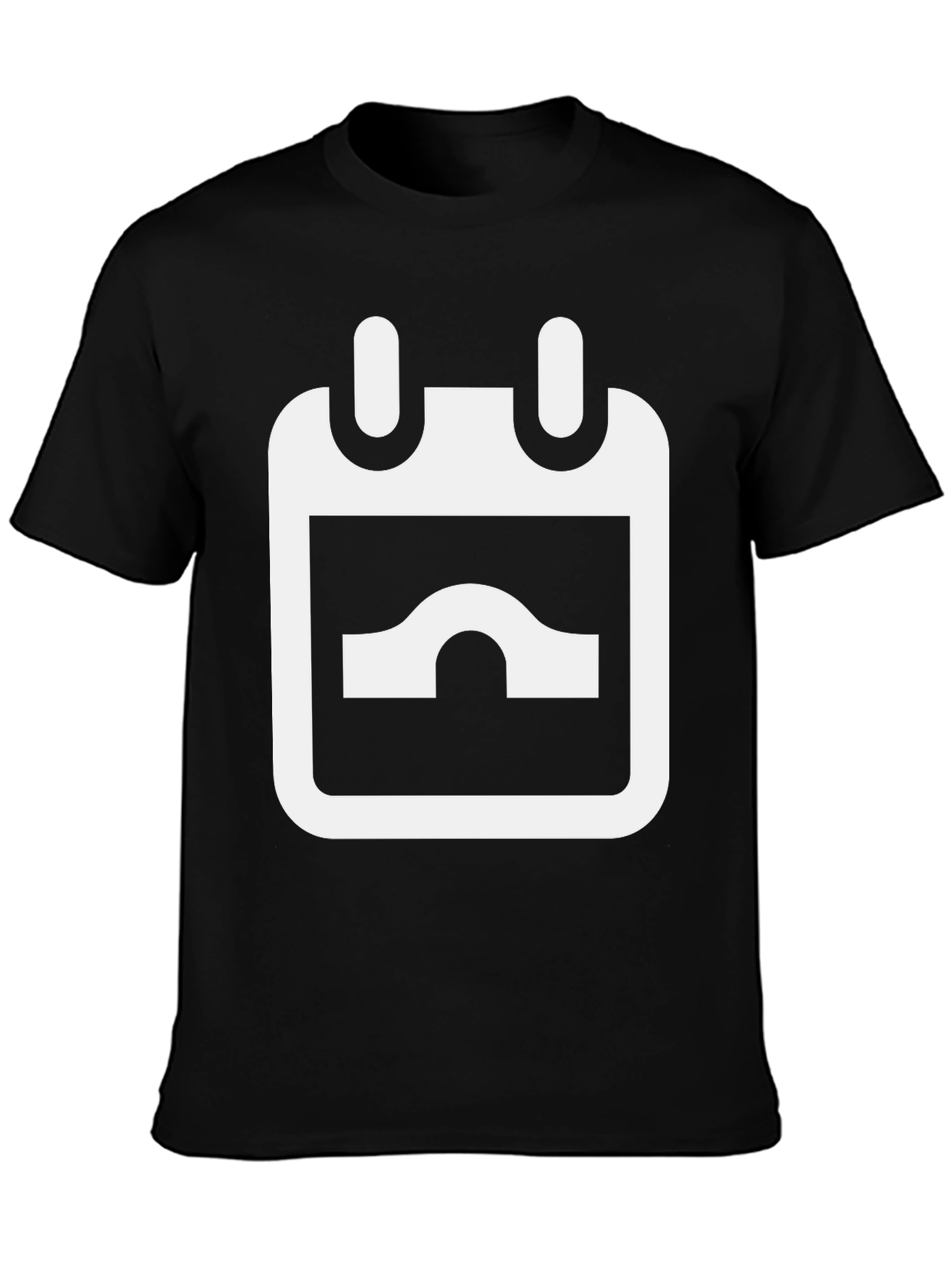 Black T-Shirt with White Calendar Graphic