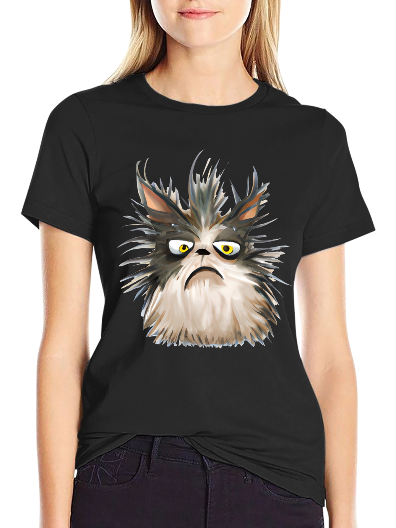 Grumpy Cat Graphic Tee - Unisex Black T-Shirt