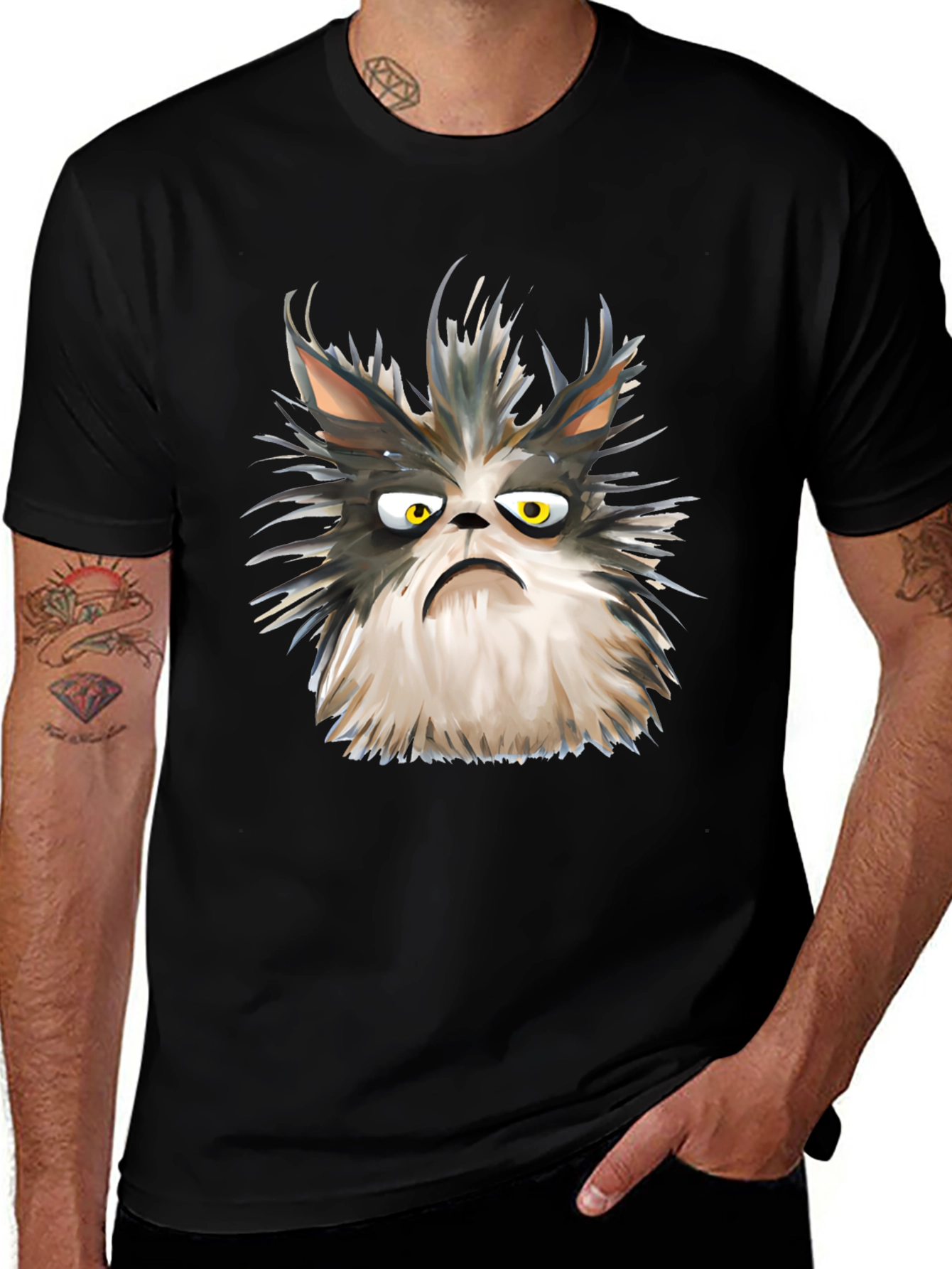 Grumpy Cat Graphic Tee - Unisex Black T-Shirt