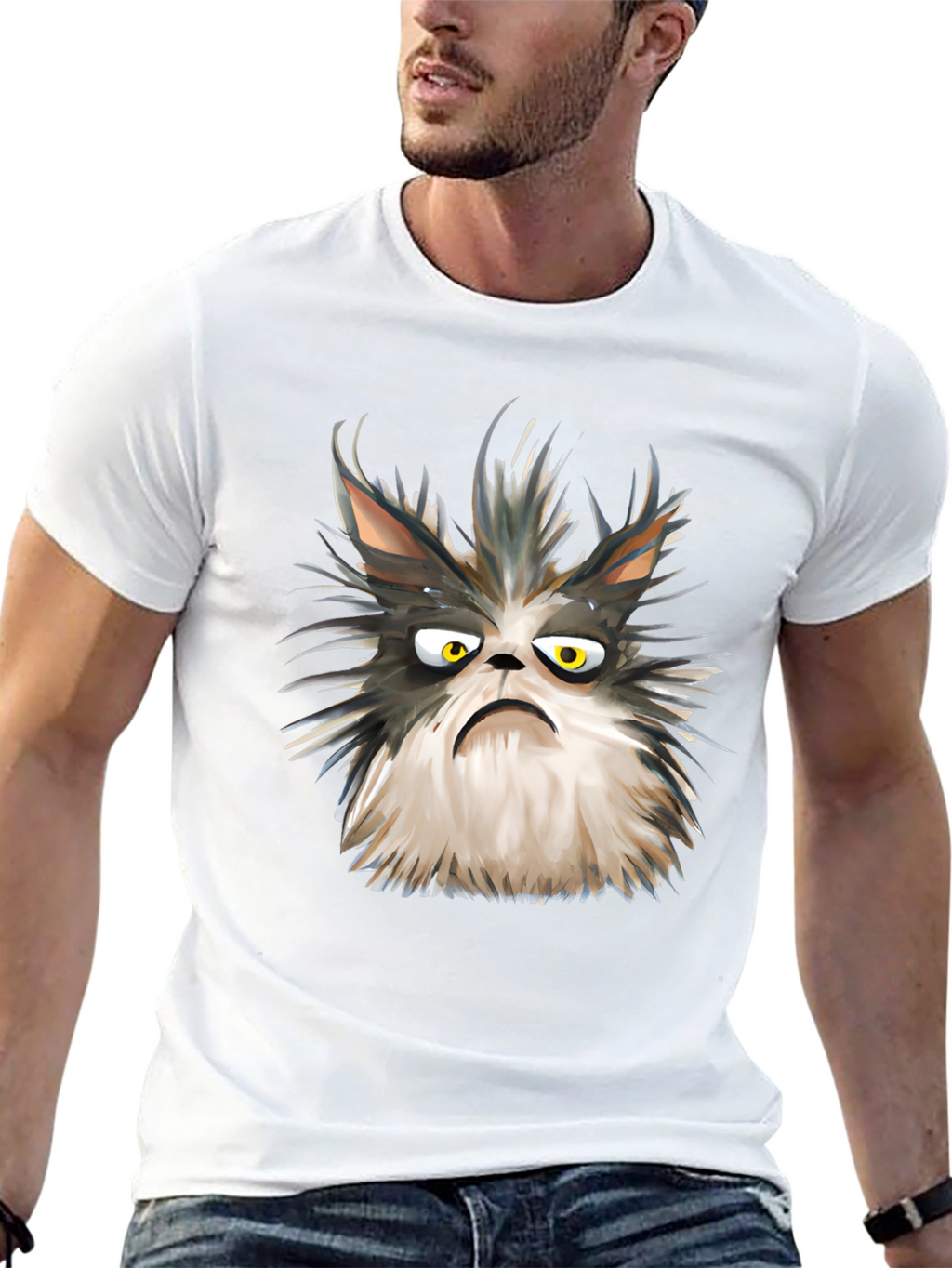 Grumpy Cat Graphic Tee - Unisex Black T-Shirt