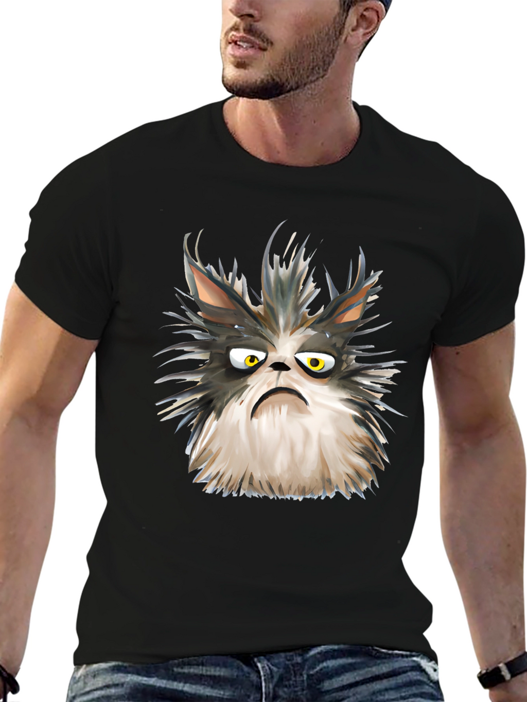 Grumpy Cat Graphic Tee - Unisex Black T-Shirt