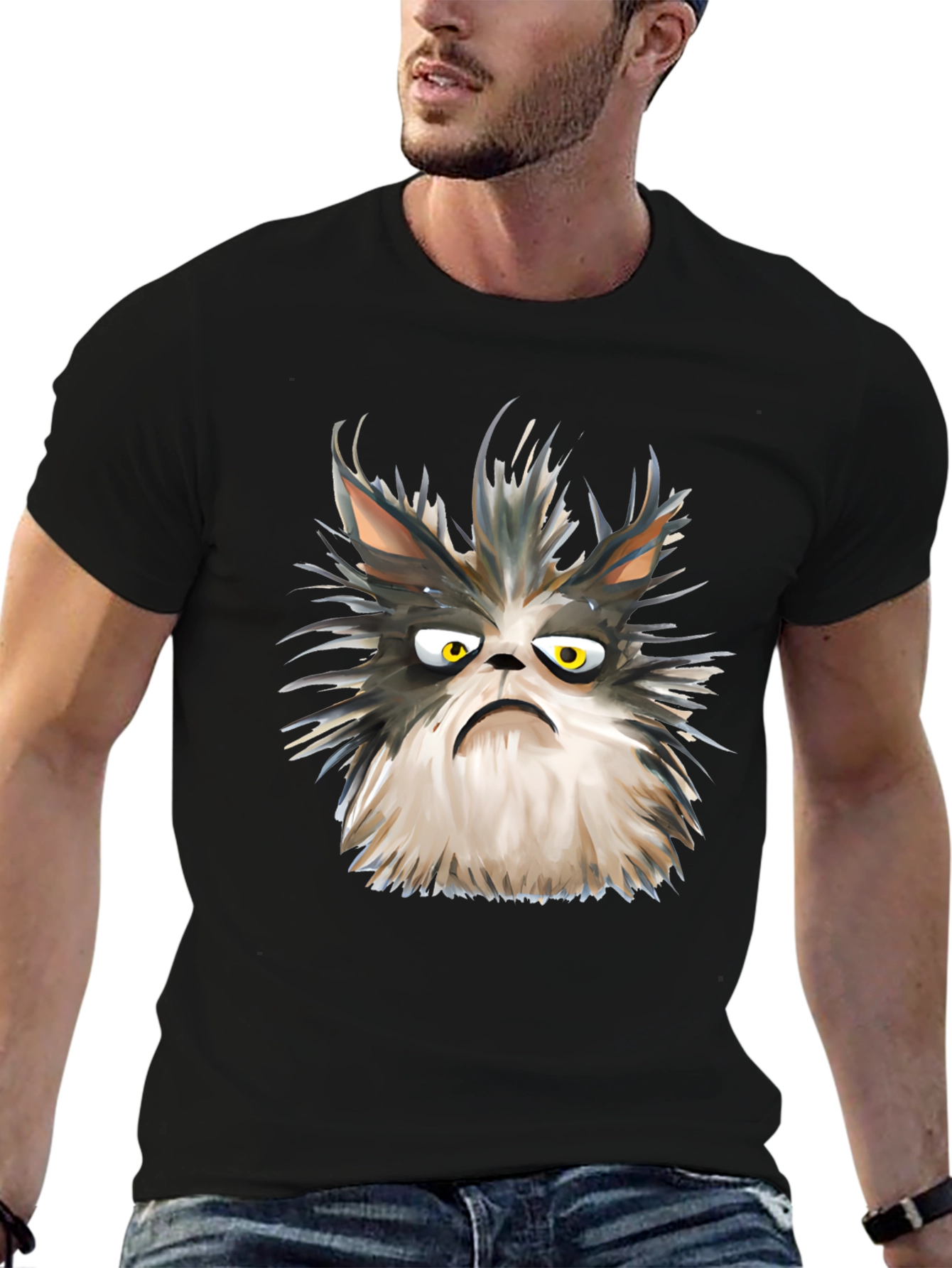 Grumpy Cat Graphic Tee - Unisex Black T-Shirt