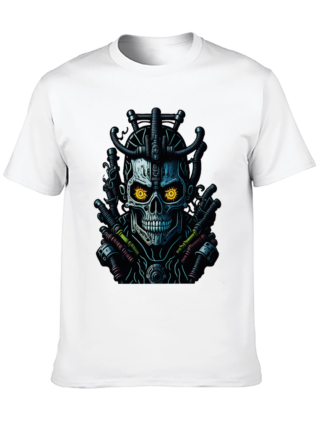 Cyberpunk Skull Graphic Tee - Edgy Streetwear