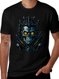 Cyberpunk Skull Graphic Tee - Edgy Streetwear