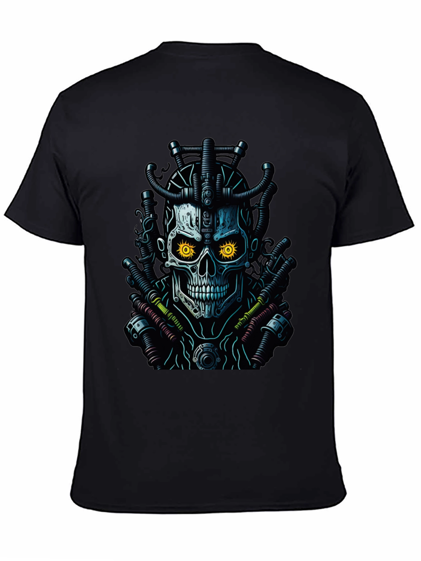 Cyberpunk Skull Graphic Tee - Edgy Streetwear