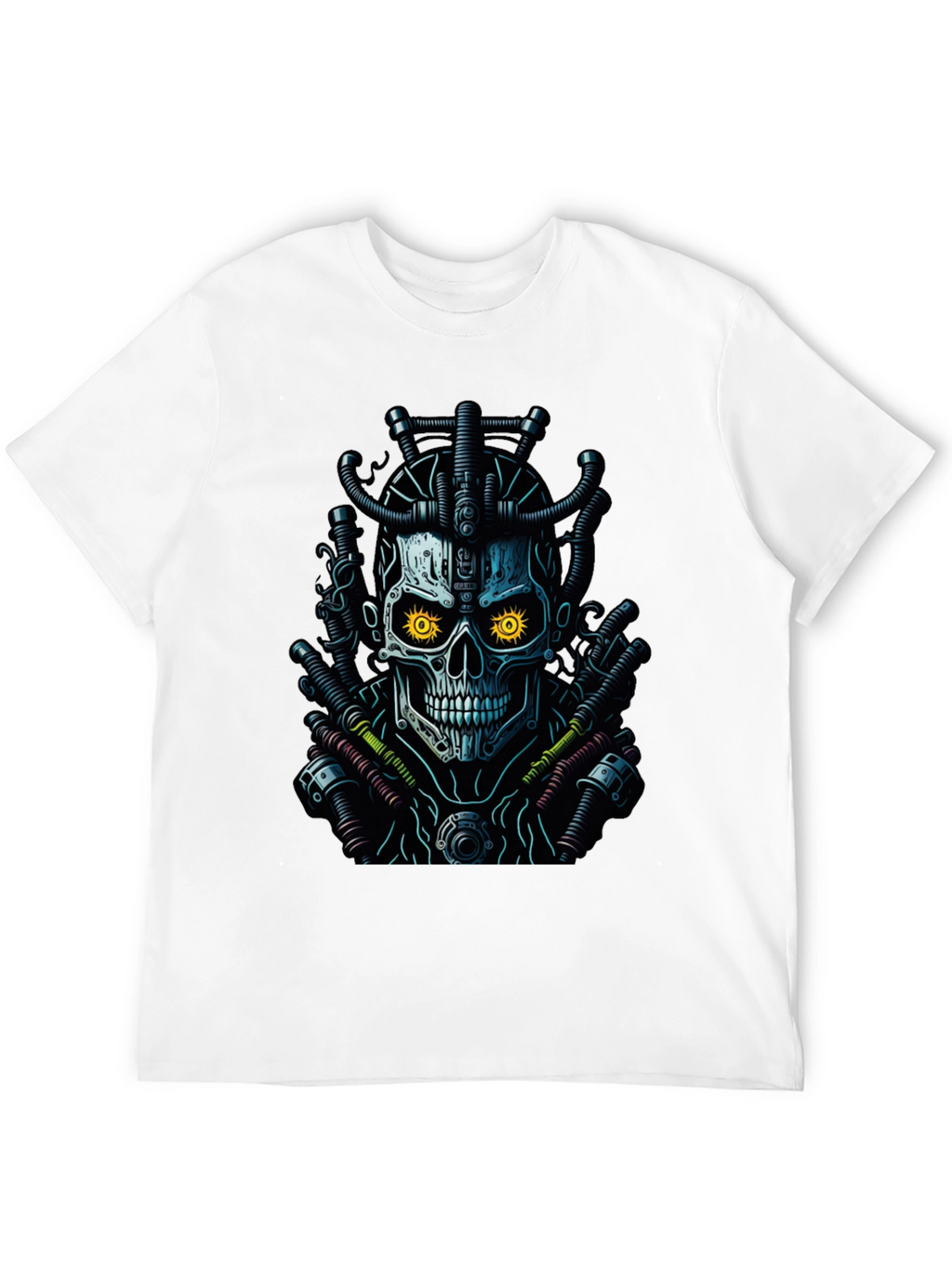 Cyberpunk Skull Graphic Tee - Edgy Streetwear