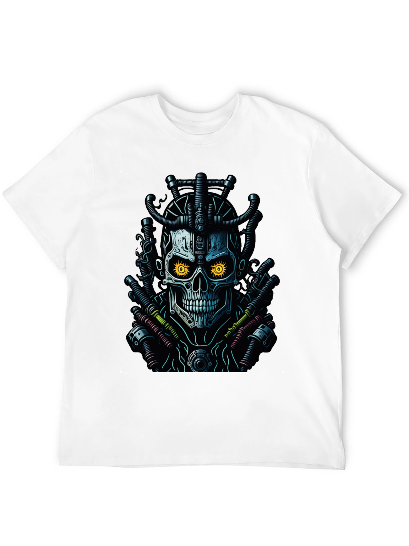 Cyberpunk Skull Graphic Tee - Edgy Streetwear