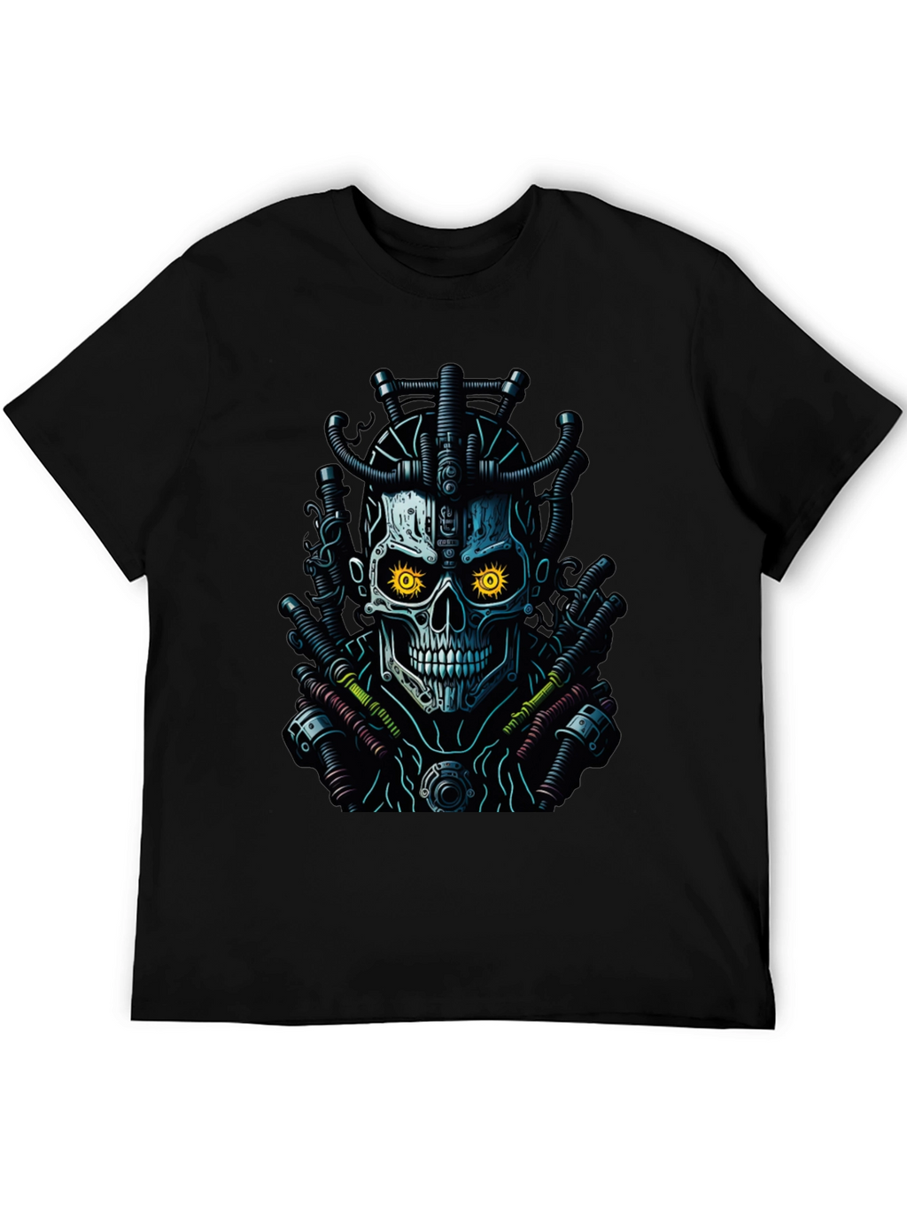 Cyberpunk Skull Graphic Tee - Edgy Streetwear