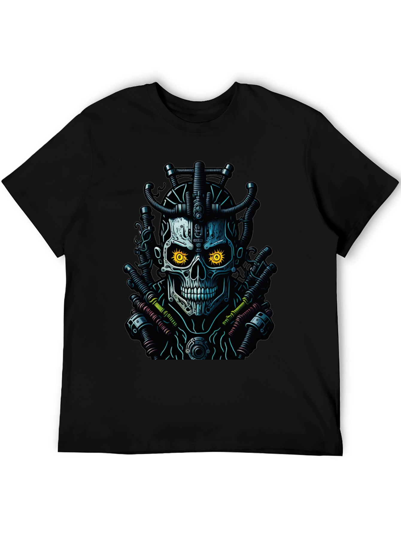 Cyberpunk Skull Graphic Tee - Edgy Streetwear