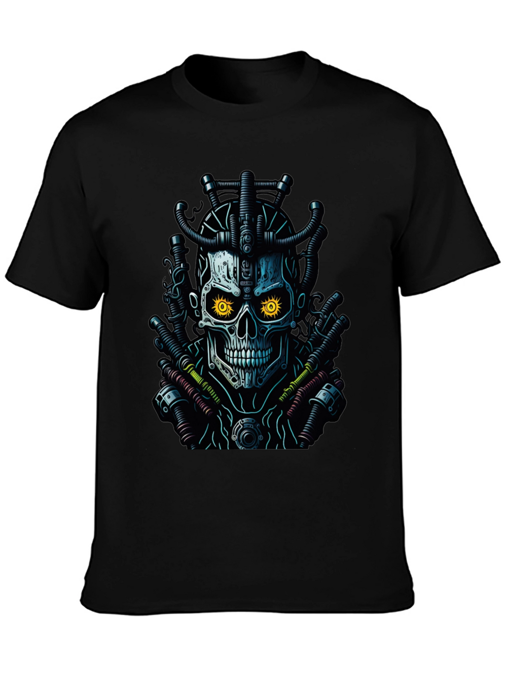 Cyberpunk Skull Graphic Tee - Edgy Streetwear