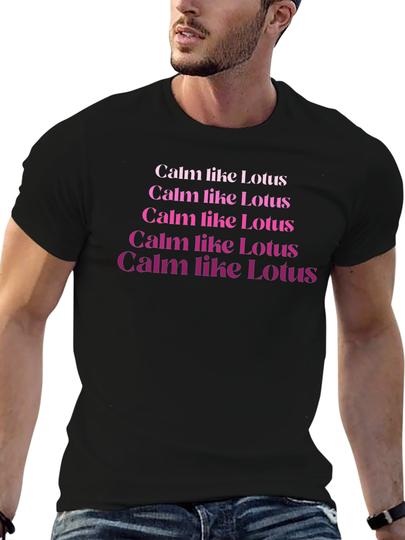 Calm Like Lotus Black T-Shirt