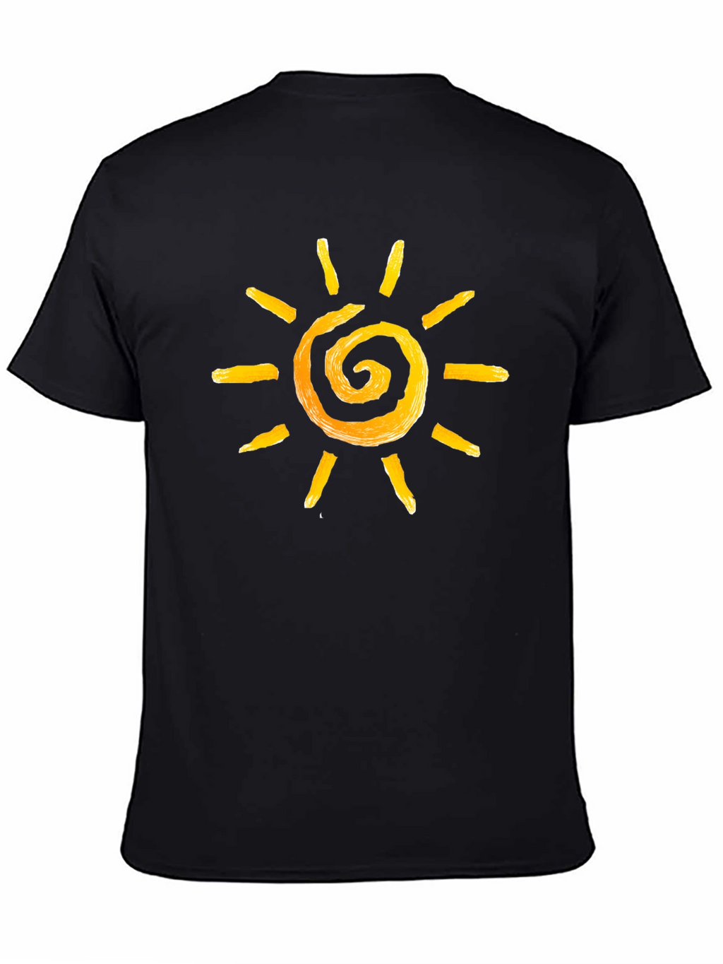 Sun Spiral Graphic Tee - Black Cotton Casual