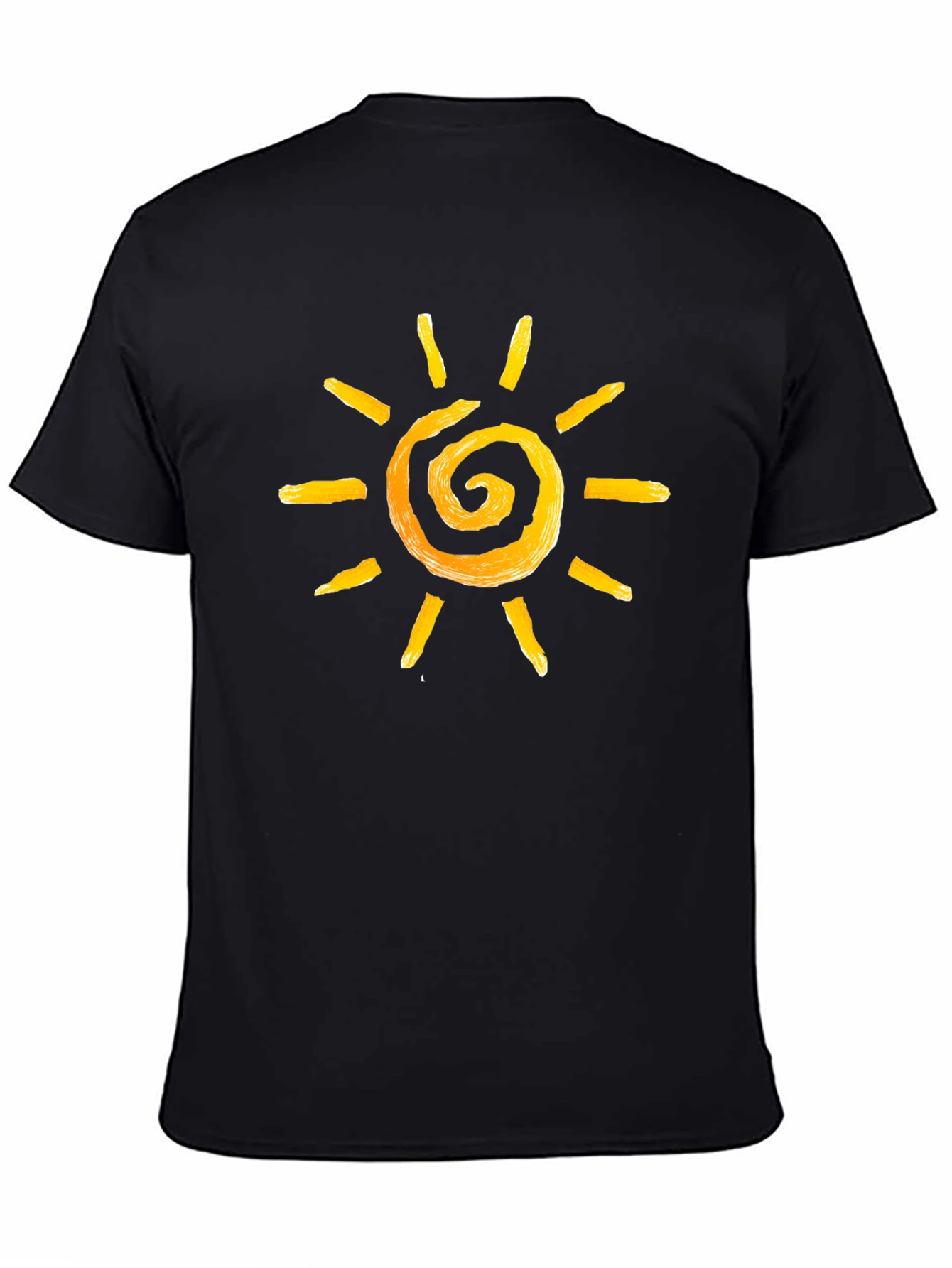 Sun Spiral Graphic Tee - Black Cotton Casual