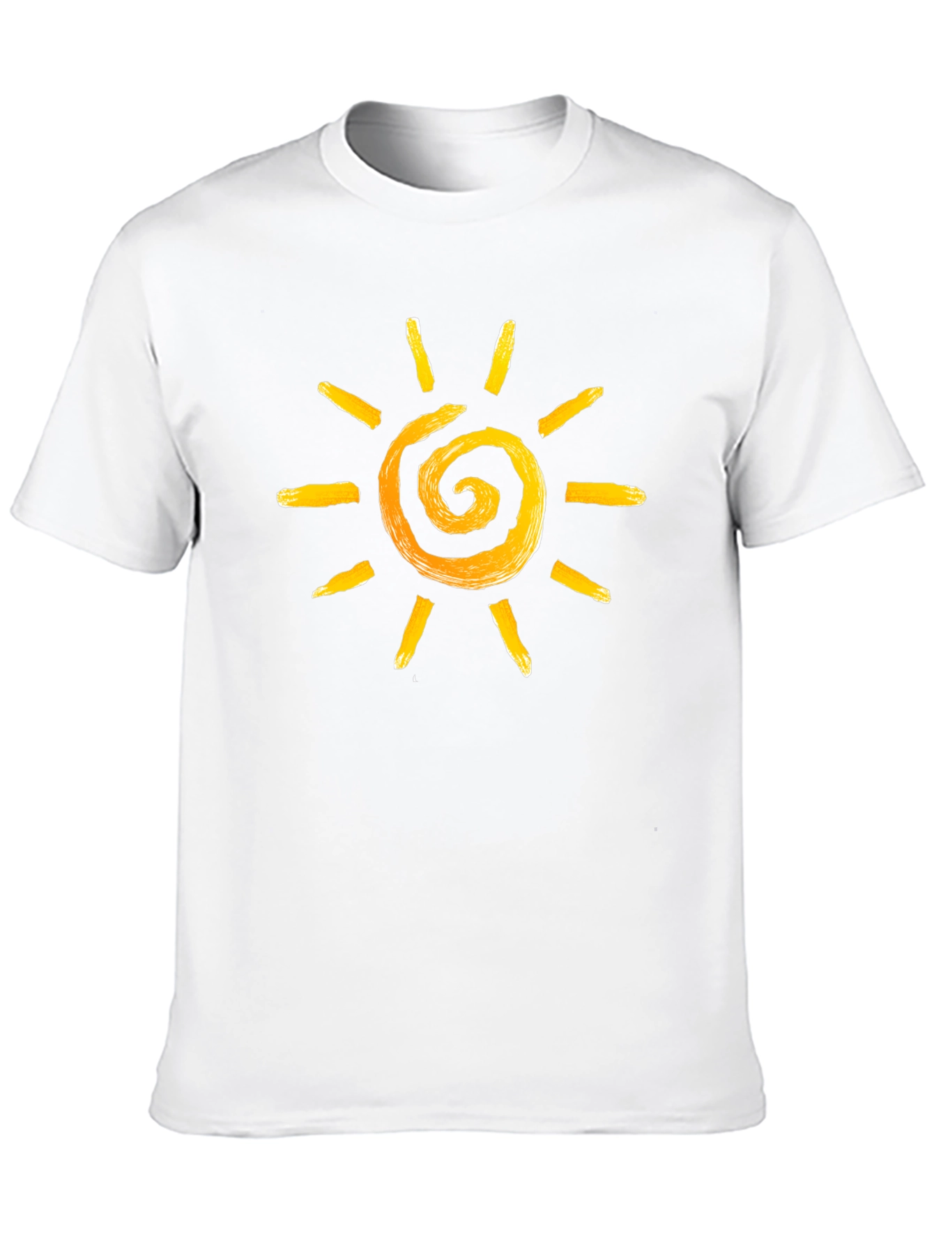 Sun Spiral Graphic Tee - Black Cotton Casual
