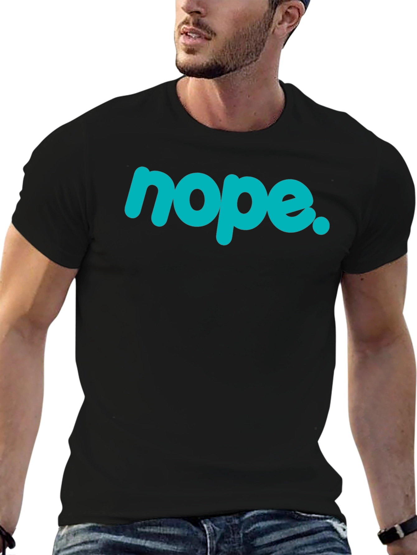 Nope Graphic Tee - Casual Style Black T-Shirt