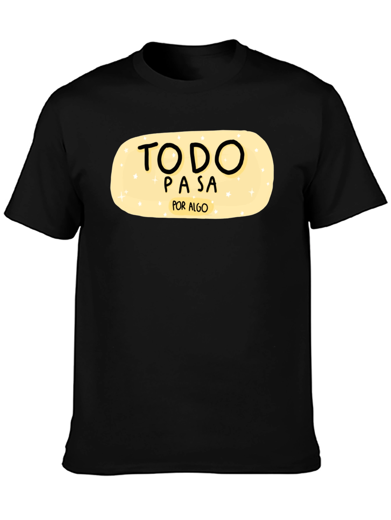 Todo Pasa Por Algo Graphic Tee - Black