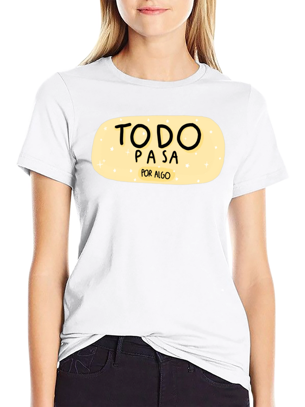 Todo Pasa Por Algo Graphic Tee - Black