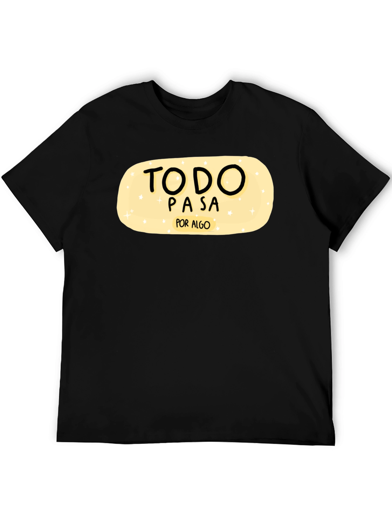 Todo Pasa Por Algo Graphic Tee - Black