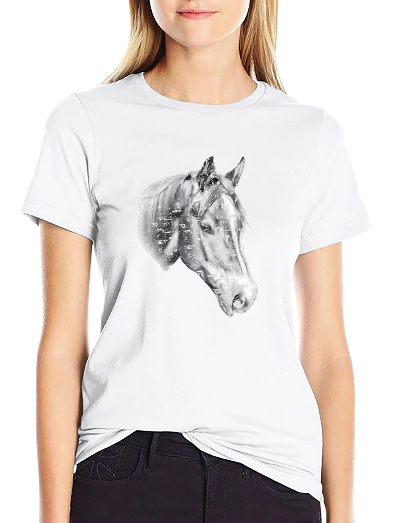 Horse Head Graphic Black T-Shirt