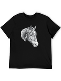 Horse Head Graphic Black T-Shirt