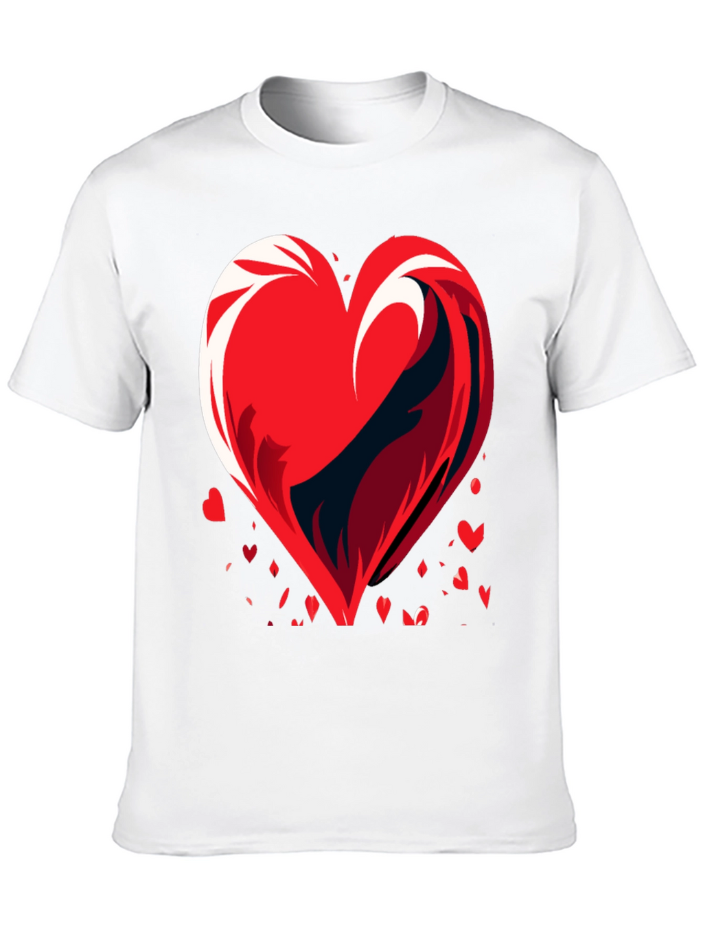 Heart Wave Graphic Mens Black T-Shirt