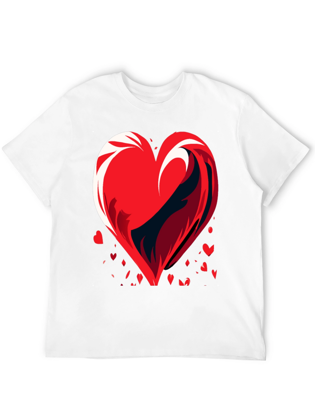 Heart Wave Graphic Mens Black T-Shirt