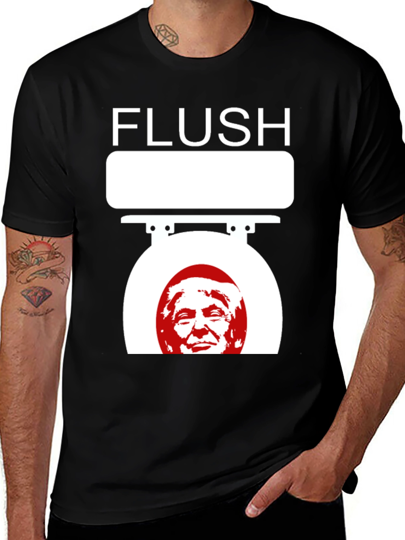 Flush Trump Novelty Graphic T-Shirt