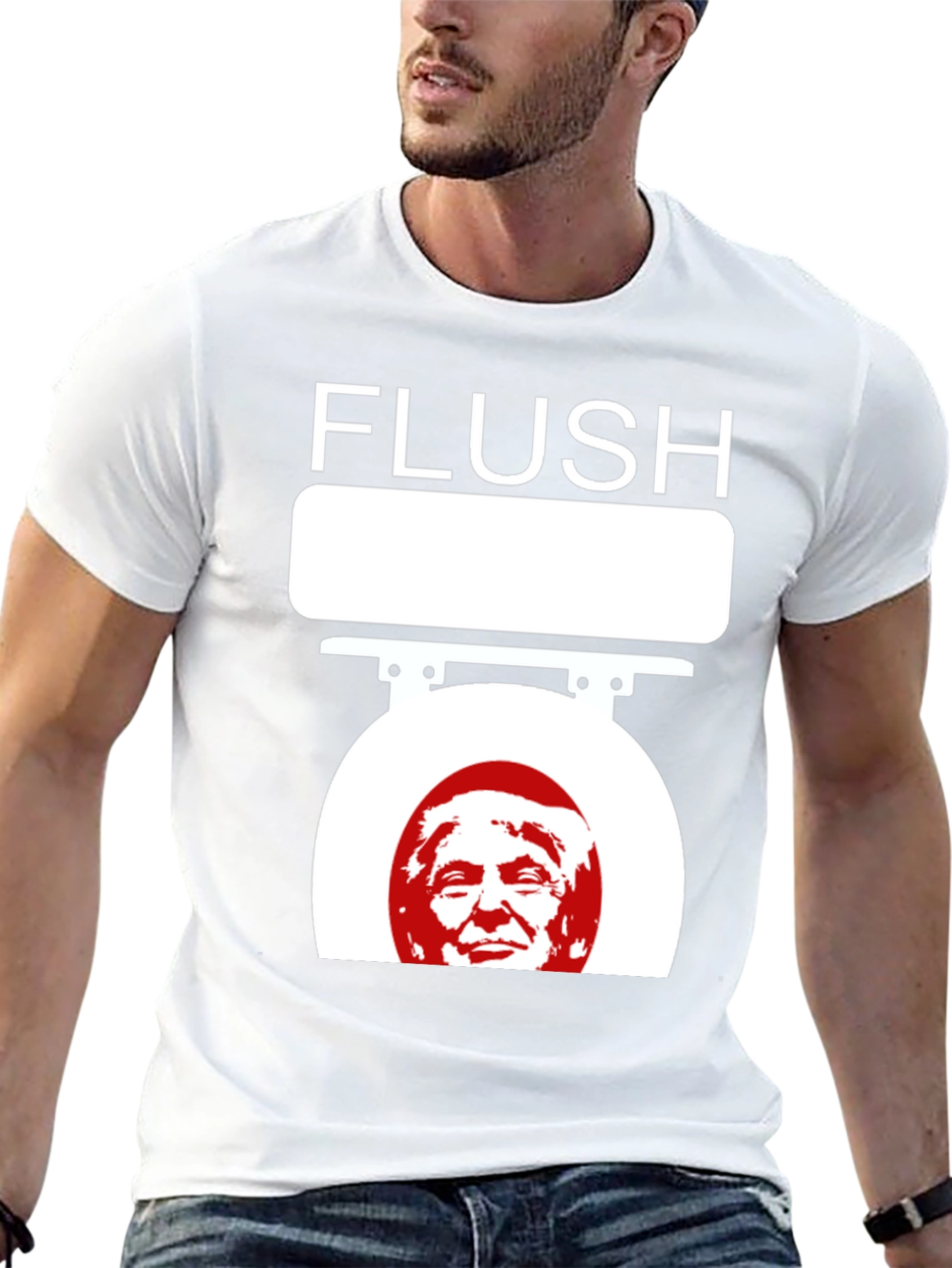 Flush Trump Novelty Graphic T-Shirt