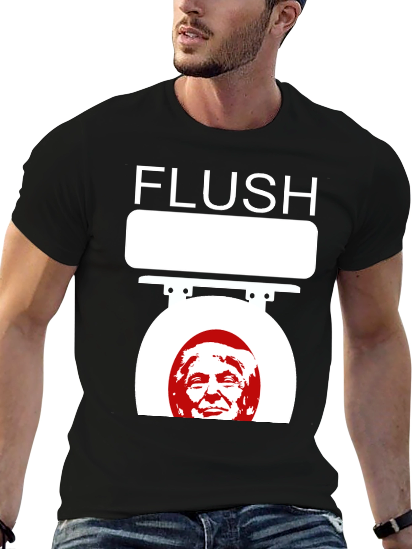 Flush Trump Novelty Graphic T-Shirt