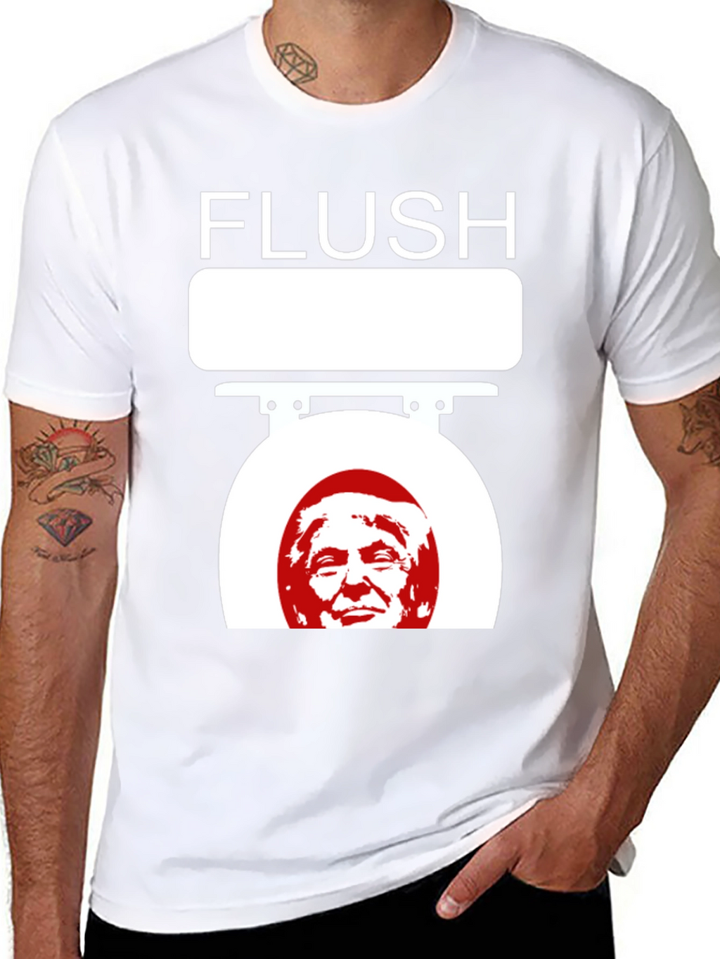 Flush Trump Novelty Graphic T-Shirt